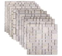 vidaXL, carreaux de mosaïque crème, 30 x 30 cm, marbre