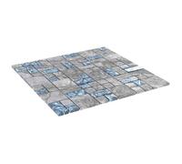 Vidaxl Carrelage en mosaïque 22 pcs Gris et bleu 50 x 50 cm Verre