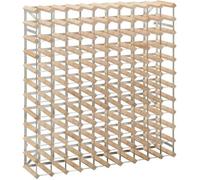 vidaXL Casier à bouteilles Pinède solide pour 120 bouteilles Beige