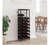 vidaXL Casier à bouteilles 27 bouteilles noir 34x18x100 cm fer forgé