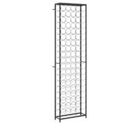 vidaXL Casier à Bouteilles de 95 Bouteilles, Étagère à Vin avec Rangement, Armoire à Vin, Porte-Bouteilles de Cuisine, Noir 54x18x200cm Fer Forgé