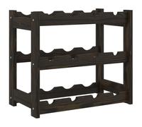 vidaXL Casier à Bouteilles pour 12 Bouteilles, Étagère à Vin avec Rangement, Casier à Bouteilles, Porte-Bouteilles, Moderne, Noir Bois de Pin Solide