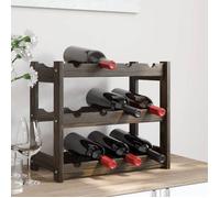 vidaXL Casier à bouteilles pour 12 bouteilles – Étagère à vin moderne en bois de pin solide noir