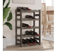vidaXL Casier à bouteilles pour 20 bouteilles – Étagère à vin moderne gris bois de pin solide