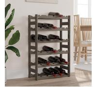 vidaXL Casier à Bouteilles pour 30 Bouteilles, Étagère à Vin avec Rangement, Casier à Bouteilles, Porte-Bouteilles, Moderne, Gris Bois de Pin Solide