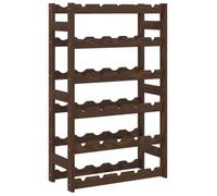 vidaXL Casier à bouteilles 30 bouteilles Bois de pin solide Marron Moderne