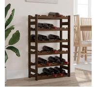 vidaXL Casier à bouteilles pour 30 bouteilles marron bois pin solide 373391