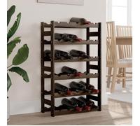 vidaXL Casier à bouteilles pour 30 bouteilles – bois pin solide, moderne – noir