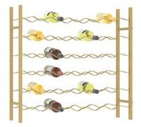 vidaXL Casier à bouteilles pour 36 bouteilles Doré Métal Or G