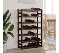 vidaXL Casier à bouteilles pour 42 bouteilles – Bois de pin solide Noir – Moderne