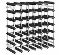 vidaXL Casier à bouteilles pour 42 bouteilles Bois de pin massif Acier galvanisé Noir