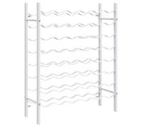 vidaXL Casier à Bouteilles pour 48 Bouteilles Étagère à Vin Casier à Boisson Stockage Rangement Cuisine Maison Intérieur Blanc Métal