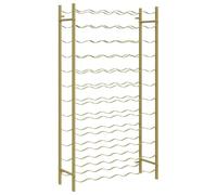 vidaXL Casier à Bouteilles pour 72 Bouteilles Étagère à Vin Casier à Boisson Stockage Rangement Cuisine Maison Intérieur Doré Métal