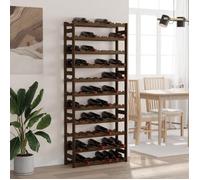 vidaXL Casier à bouteilles pour 77 bouteilles – Bois de pin solide marron – 373394