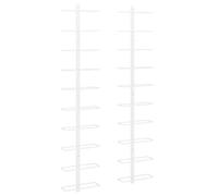 vidaXL Casier à vin mural pour 10 bouteilles 2 pcs Blanc Métal