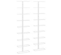 vidaXL Casier à vin mural pour 9 bouteilles 2 pcs Blanc Fer