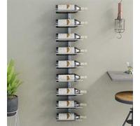 vidaXL Casier à vin mural pour 9 bouteilles Blanc Fer Blanc G