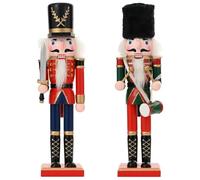 vidaXL Casse-Noisette de Noël Turku 2 pc Rouge et Noir 30 cm