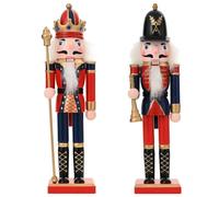 vidaXL Casse-Noisette de Noël Turku 2 pc Rouge et Noir 30 cm