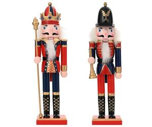 vidaXL Casse-Noisette de Noël Turku 2 pc Rouge et Noir 30 cm