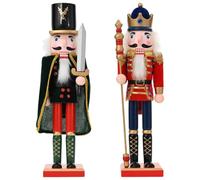 vidaXL Casse-Noisette de Noël Turku 2 pc Rouge et Noir 38 cm