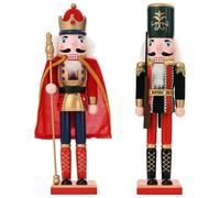vidaXL Casse-Noisette de Noël Turku 2 pc Rouge et Noir 38 cm