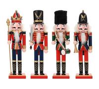 vidaXL Casse-Noisette de Noël Turku 4 pc Rouge et Noir 30 cm