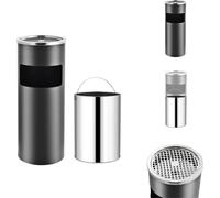 vidaXL Cendrier sur pied 30 L acier gris - Poubelles & poubelles