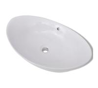 vidaXL Céramique lavabo évier céramique trop-plein ovale 59 x 38,5 cm
