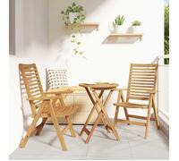 vidaXL Chaise, lot de 2, marron, 64,5 x 52 x 108 cm, bois de teck massif