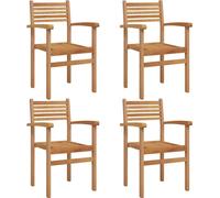 vidaXL Chaise 4 pièces Marron 56 x 55 x 90,5 cm Bois massif Teck
