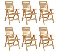 vidaXL Chaise 6 pcs Marron 64,5 x 52 x 108 cm Bois de teck massif