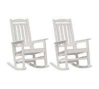 vidaXL Chaise à Bascule 2 pcs Blanc 92 x 70 x 108 cm Polyéthylène, Chaise berçante Moderne pour Jardin, terrasse, mobilier Lounge Confortable, résistant aux intempéries, Ergonomique