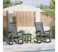 vidaXL Fauteuil à bascule, lot de 2, gris clair, 92 x 70 x 108 cm, polyéthylène