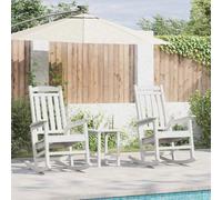 vidaXL Chaise à bascule 3 pcs blanc polyéthylène