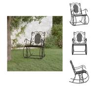 vidaXL Chaise à bascule 84 cm Noir Acier - Bancs de jardin