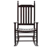 vidaXL Chaise à bascule avec assise incurvée en bois de peuplier brun
