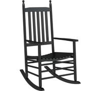 vidaXL Chaise à bascule avec assise incurvée en bois massif de peuplier