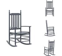 vidaXL Chaise à bascule avec assise incurvée Gris Bois de peuplier - Chaises de jardin