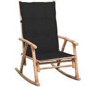 vidaXL Chaise à bascule avec coussin - Bambou