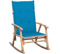 vidaXL Chaise à bascule avec coussin - Bambou