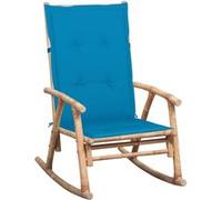 vidaXL Chaise à bascule avec coussin en bambou