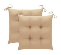 vidaXL Chaise à bascule avec coussin beige en teck massif