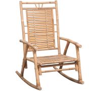 vidaXL Chaise à bascule avec coussin en bambou