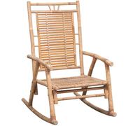 vidaXL Chaise à bascule avec coussin en bambou