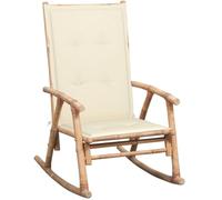 vidaXL Chaise à bascule avec coussin en bambou