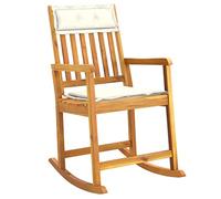vidaXL Fauteuil à basculemet kussens massief acaciahout Marron G