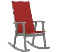 vidaXL Chaise à bascule avec support Gris Bois massif Acacia