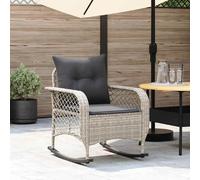 vidaXL Chaise à bascule avec coussins - Gris clair
