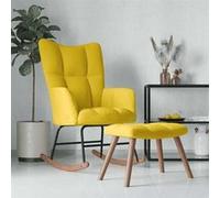 vidaXL Chaise à bascule avec repose-pied Jaune moutarde Velours